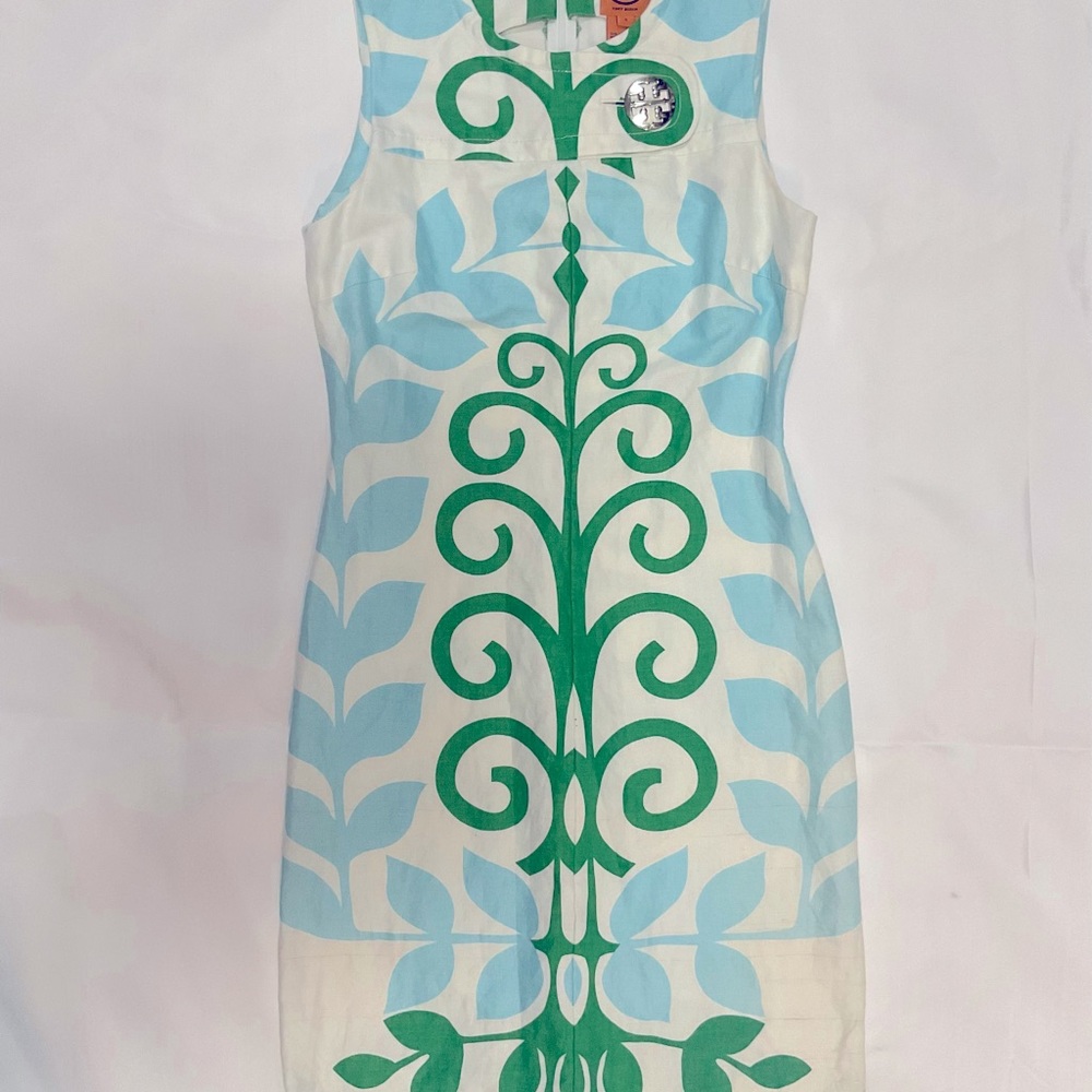 Tory Burch Blue and Green Midi Dress